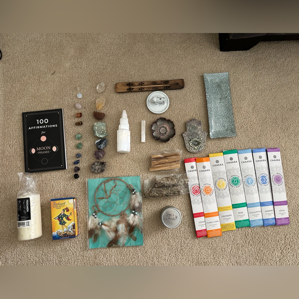 Spiritual Healing Set Dreamcatcher, Crystals, Tarot, Incense, Incense Holders